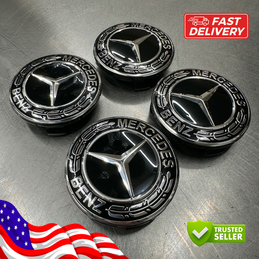 (4) Mercedes Benz Wheel Center Caps 75mm Fits Most Models