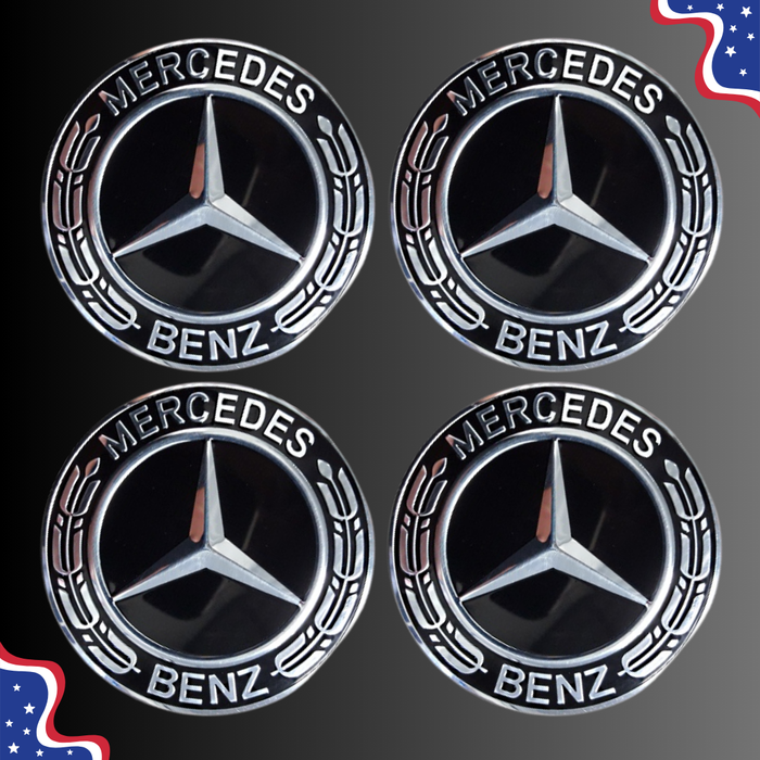 (4pcs) Mercedes Benz Wheel Center Caps 75mm