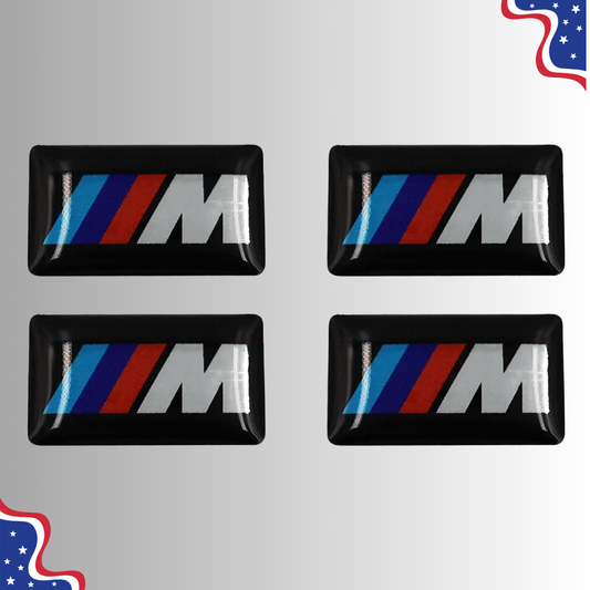 (4) BMW Wheel M Badge Sticker Emblem Decal 17mm X 9mm