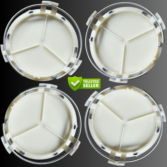 4pcs Silver Mercedes Benz Center Caps 75mm (2.95 inch)