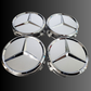 4pcs Mercedes Center Caps Silver & Chrome