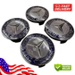 (4) Mercedes Benz Wheel Center Caps 75mm Blue & Silver