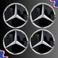 4pcs Mercedes Center Caps Black & Silver