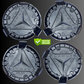 (4) Mercedes Benz Wheel Center Caps 75mm Blue & Silver