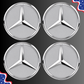 4pcs Mercedes Center Caps Silver & Chrome