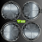 4pcs Mercedes Center Caps 75mm Black & Chrome
