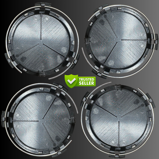 4pcs Mercedes Center Caps Black & Chrome