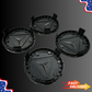 (4) Mercedes Benz Wheel Center Caps 75mm Blue & Silver