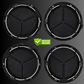4pcs Mercedes Center Caps Black & Silver
