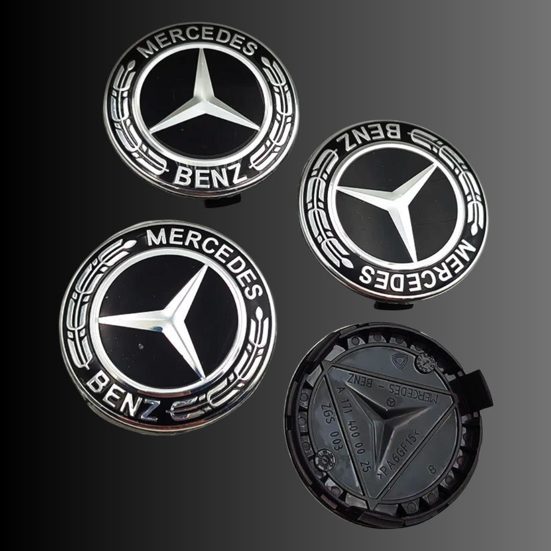 (4pcs) Mercedes Benz Wheel Center Caps 75mm