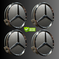 4pcs Silver Mercedes Benz Center Caps 75mm (2.95 inch)