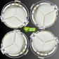 4pcs Silver Mercedes Benz Center Caps 75mm (2.95 inch)