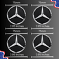 4pcs Mercedes Center Caps 75mm Black & Chrome