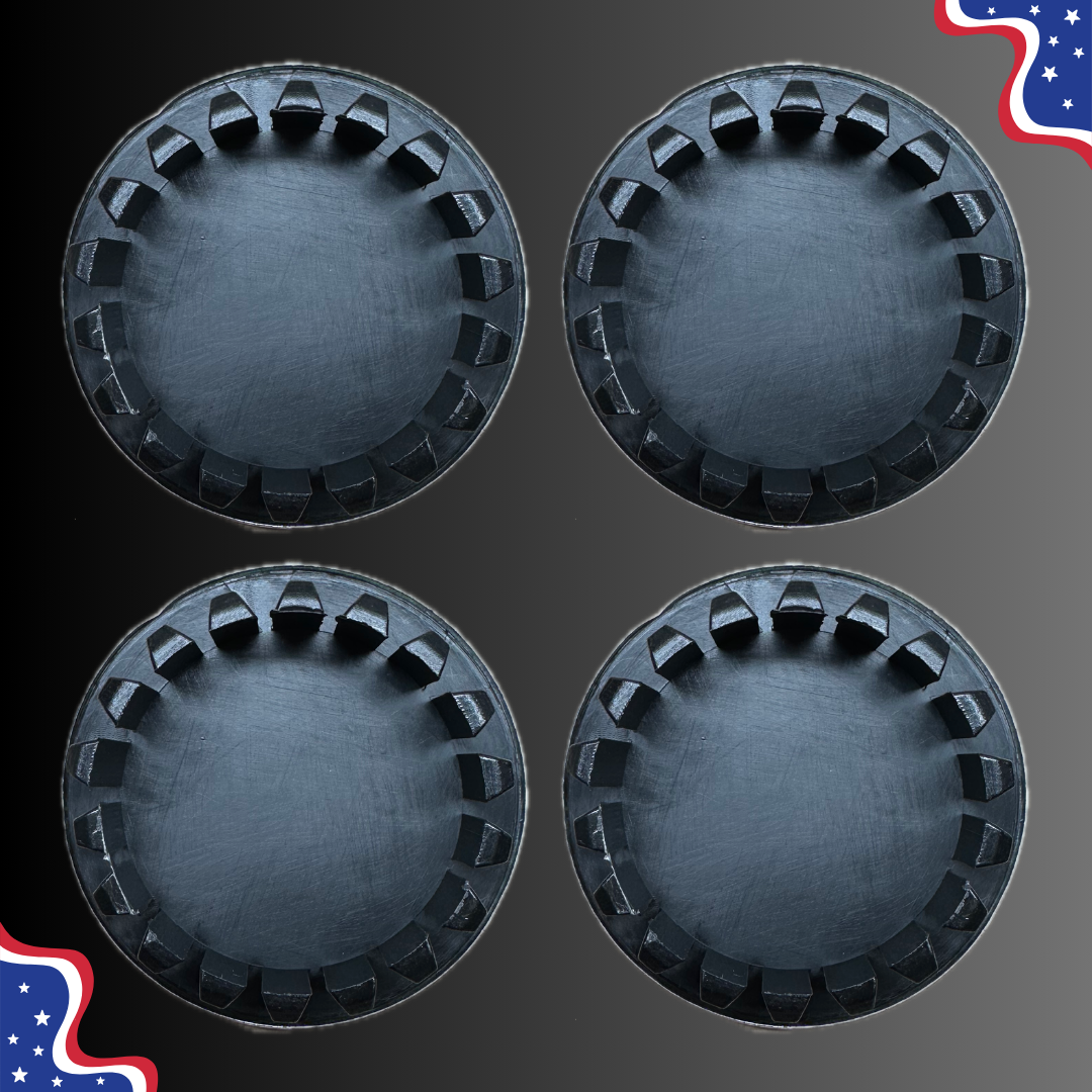 Set of 4 60mm Wheel Center Caps for Chevrolet – Black / Chrome back view