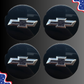 Set of 4 60mm Wheel Center Caps for Chevrolet – Black / Chrome front view