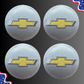 Set of 4 60mm Wheel Center Caps for Chevrolet – Silver / Gold front view