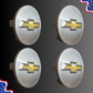 Set of 4 60mm Wheel Center Caps for Chevrolet – Silver / Gold side view