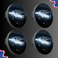 Set of 4 55mm Wheel Center Caps for Ford – Black side view