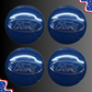 Set of 4 55mm Wheel Center Caps for Ford – Blue front view