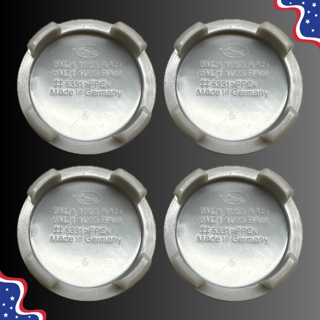 Set of 4 55mm Wheel Center Caps for Ford – Silver back view