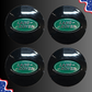 Set of 4 65mm Wheel Center Caps for Land Rover & Range Rover – Black / Green Logo front view