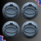 Set of 4 65mm Wheel Center Caps for Land Rover & Range Rover – Black / Silver Logo back view