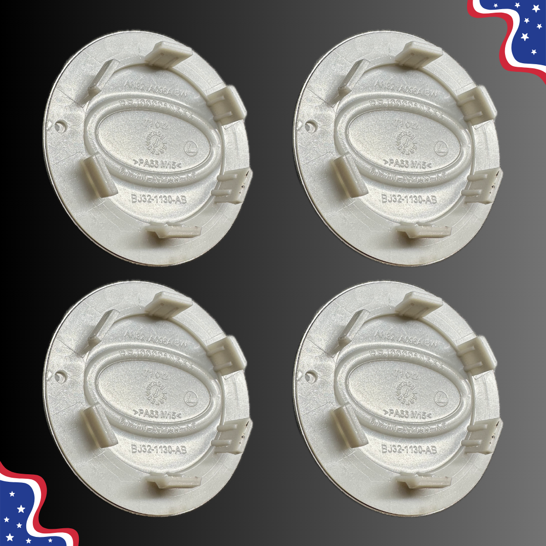 Set of 4 65mm Wheel Center Caps for Land Rover & Range Rover – Silver / Silver Logo back view