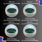 65 mm / 2.56 inch Land Rover silver and green logo center cap measurement guide